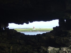 Boat through the rocks